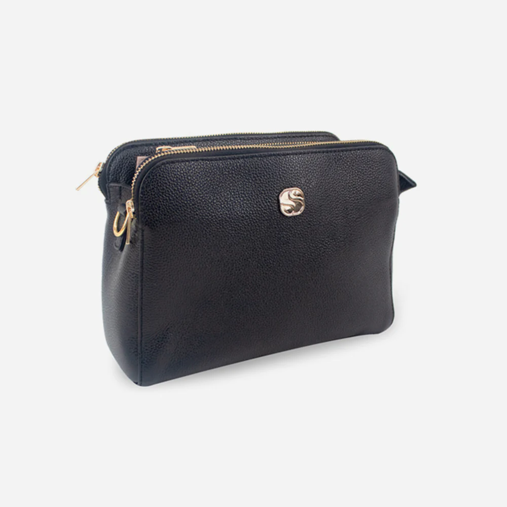 Bolso manos libres arau de cuero para mujer - Negro - Image 3