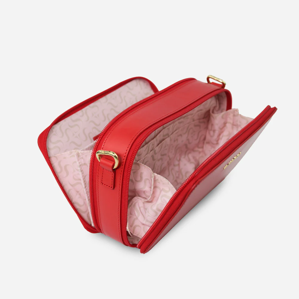 Bolso manos libres garnet de cuero para mujer - Rojo - Image 4