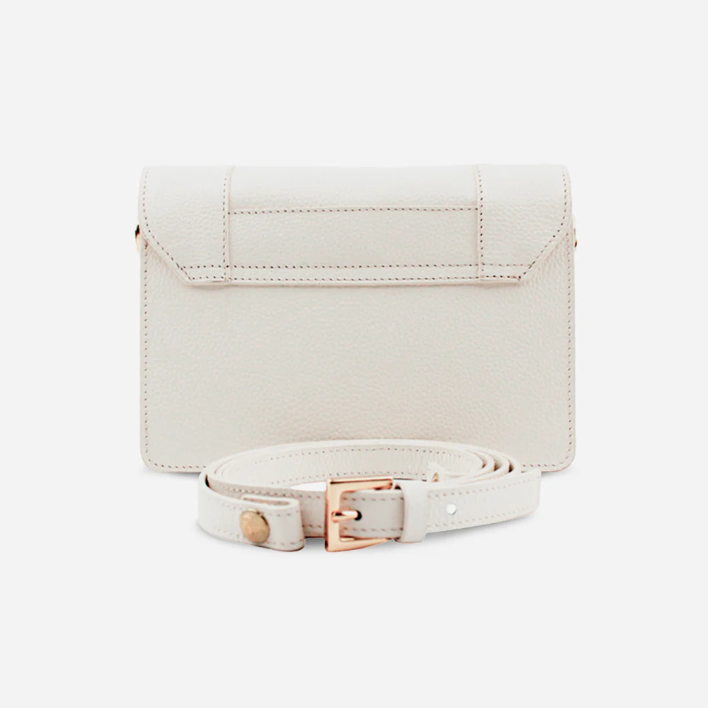Bolso manos libres mirak de cuero para mujer - Blanco - Image 3