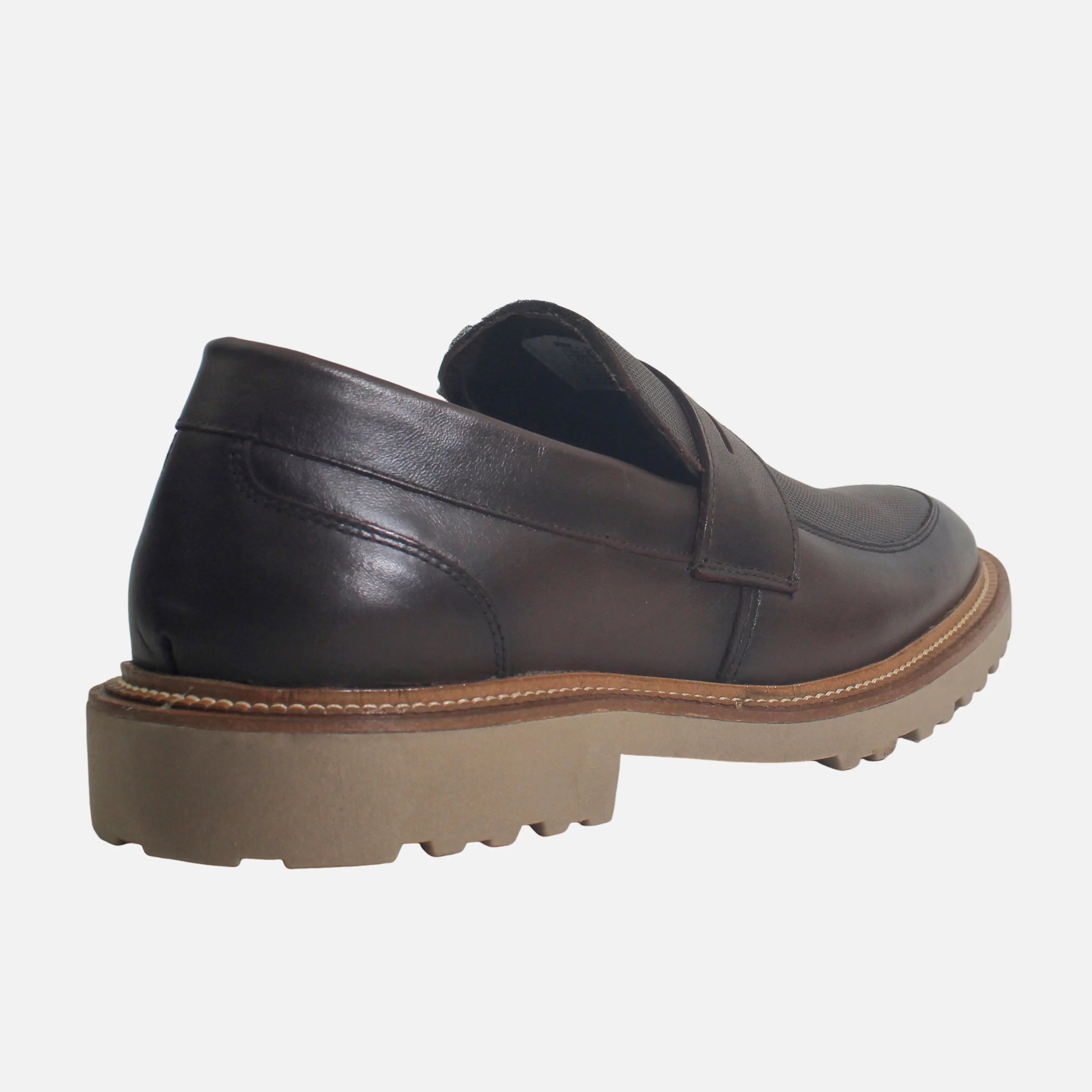 Mocasin plano leonardo de cuero para hombre - Brandy - Image 3