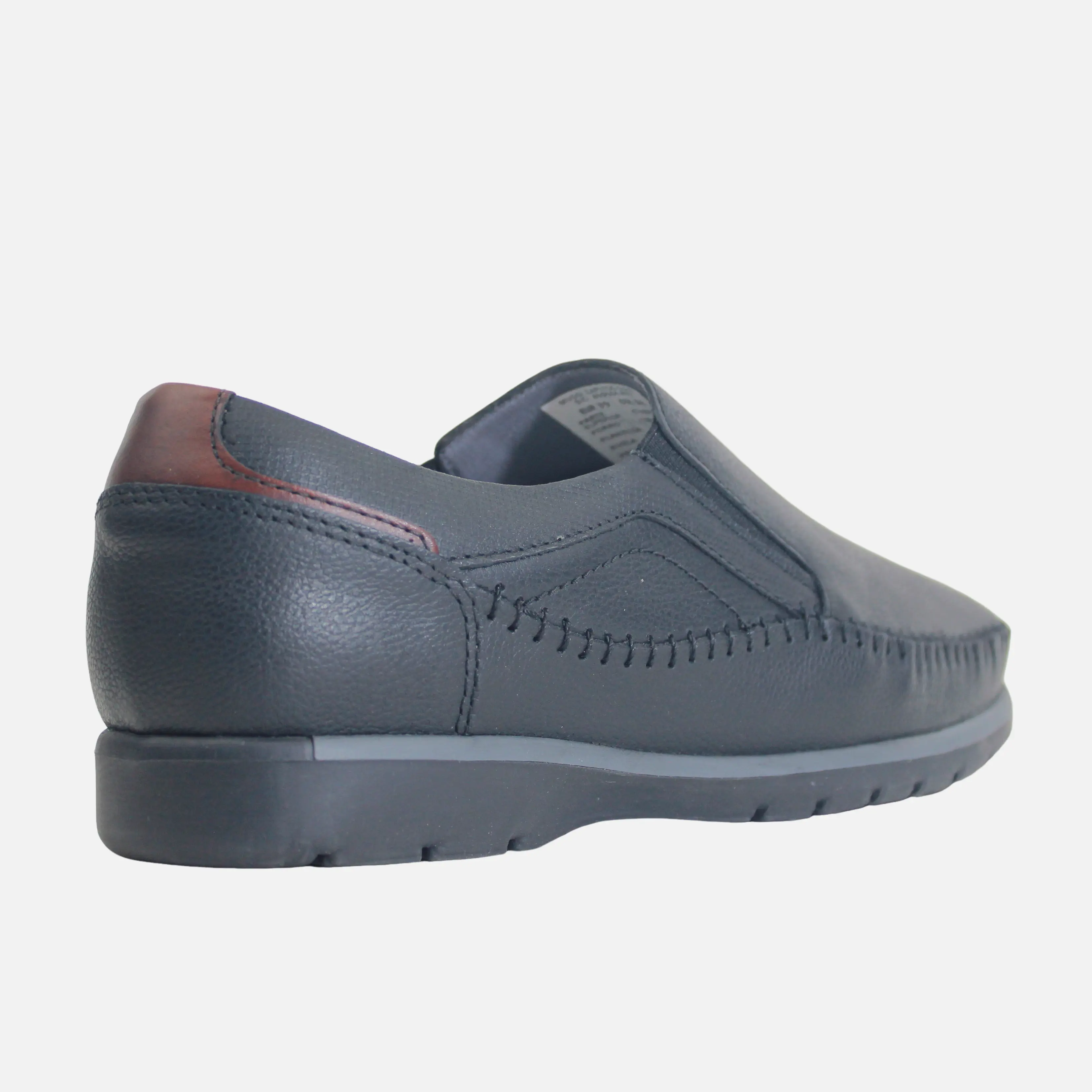 Mocasin plano marcus de cuero para hombre - Negro - Image 3