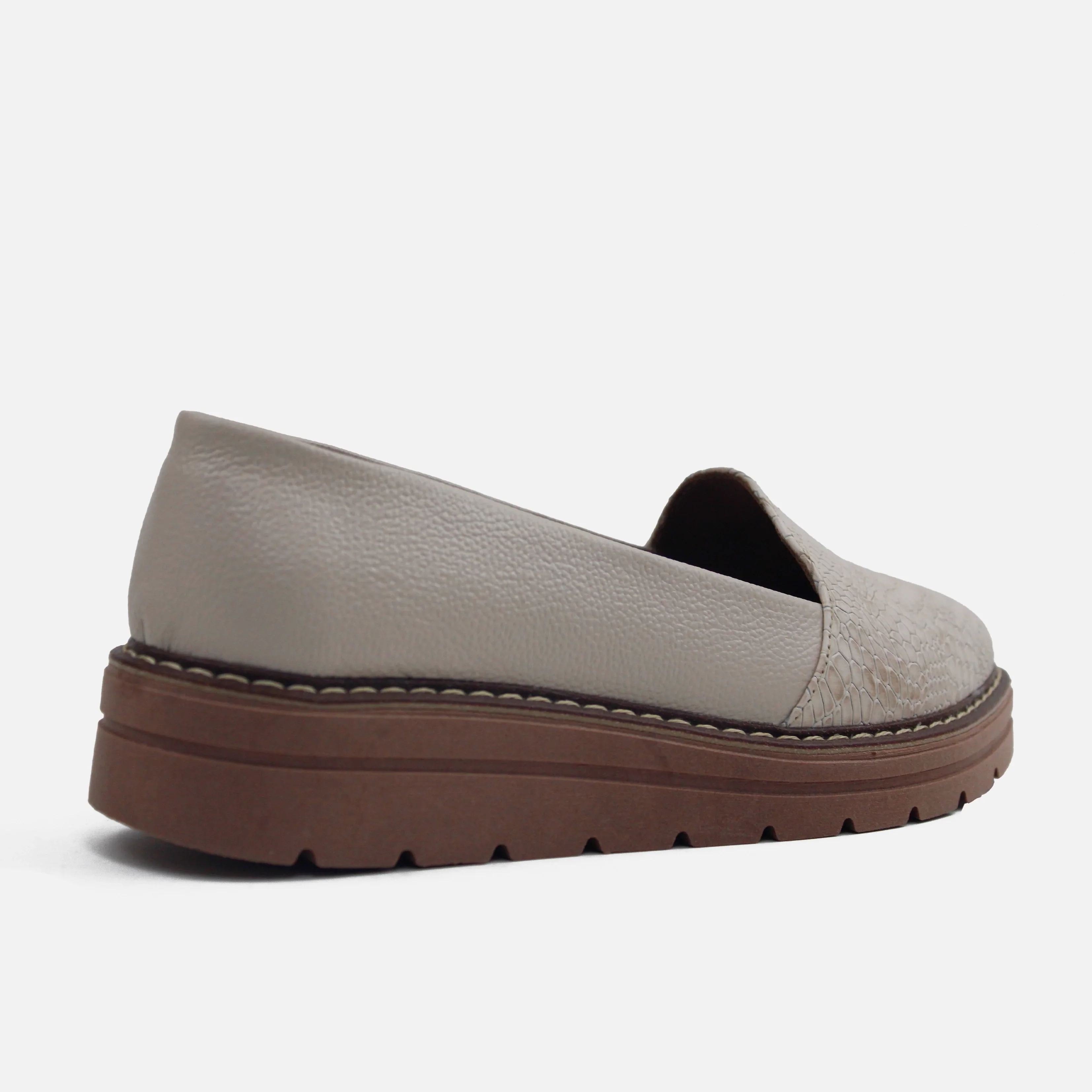 Mocasin plataforma boreal de cuero para mujer - Nude - Image 3