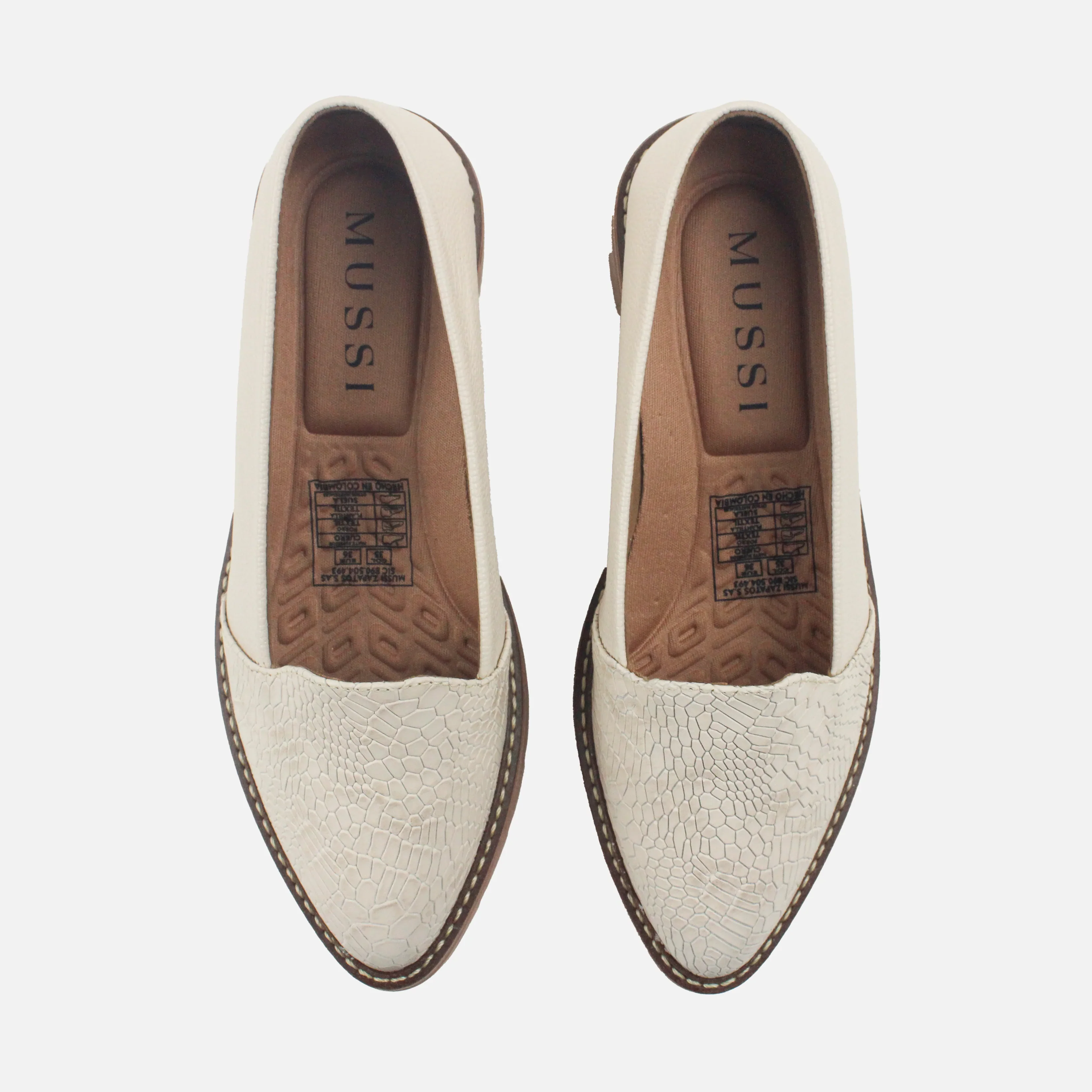 Mocasin plataforma boreal de cuero para mujer - Nude - Image 4