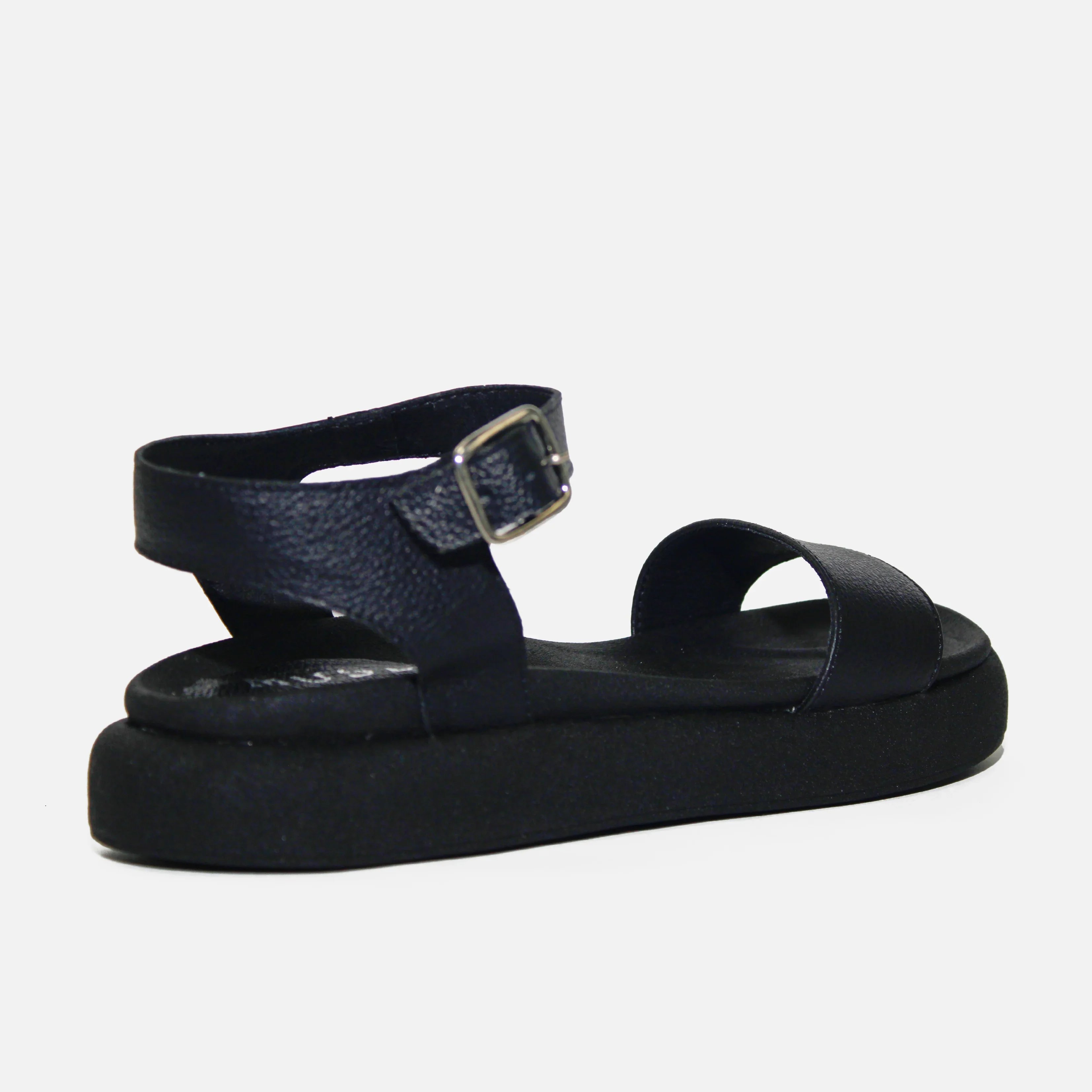 Sandalia flatform candela de cuero para mujer - Negro - Image 3