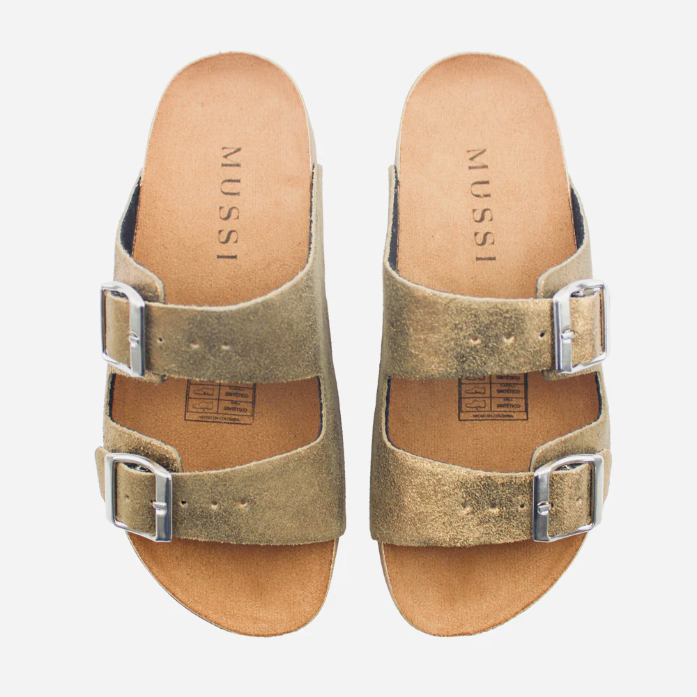 Sandalia plana gio de cuero para mujer - Bronce - Image 4