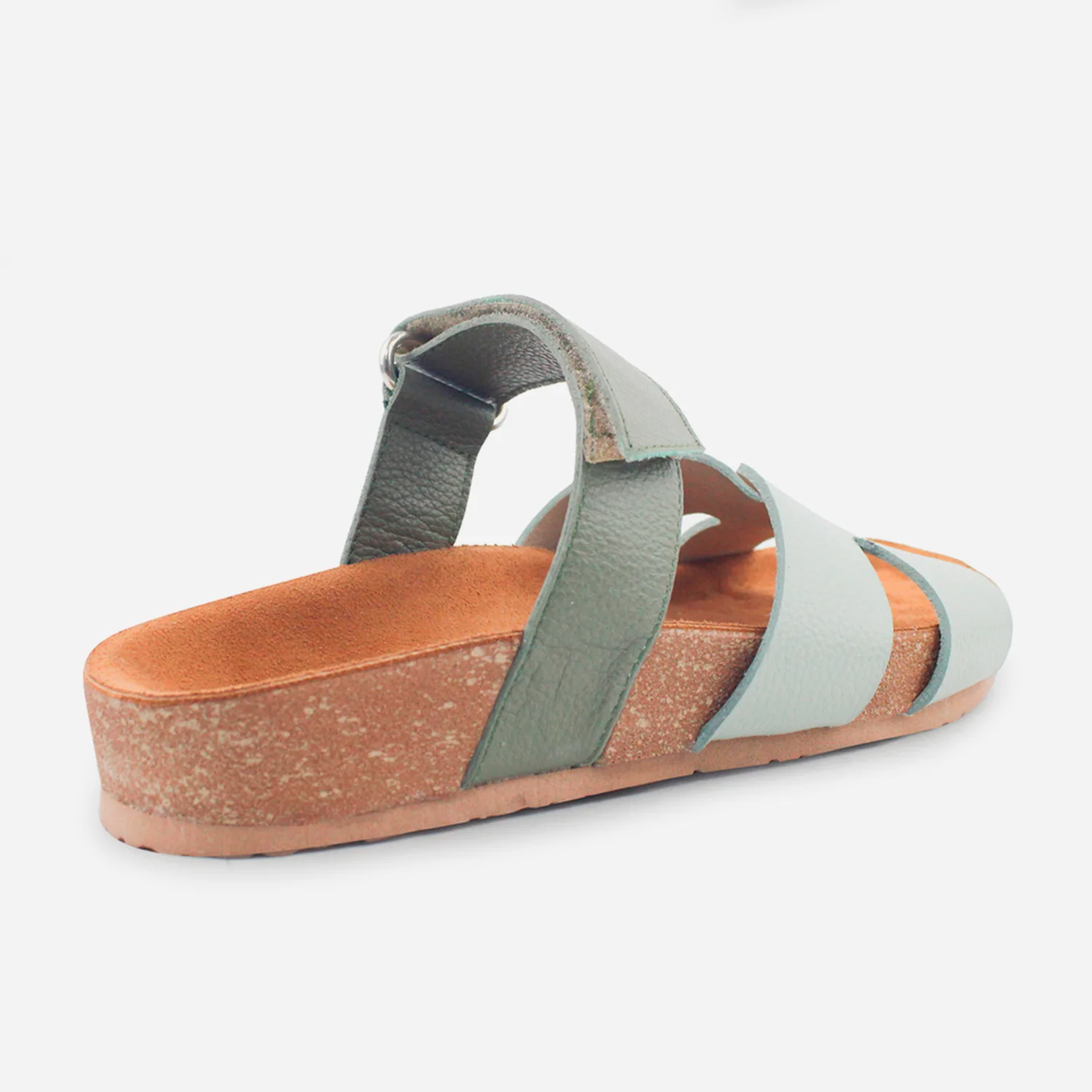 Sandalia plana miranda de cuero para mujer - Menta - Image 3