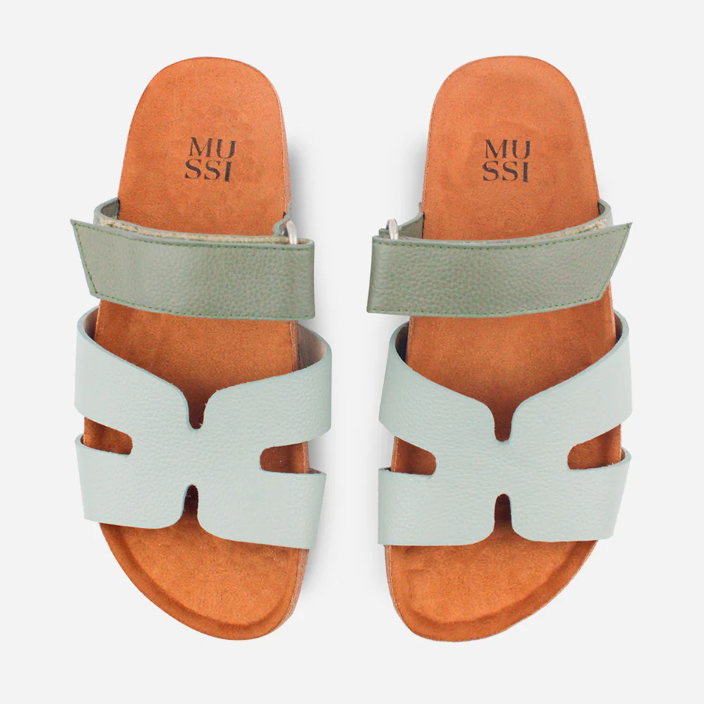 Sandalia plana miranda de cuero para mujer - Menta - Image 4