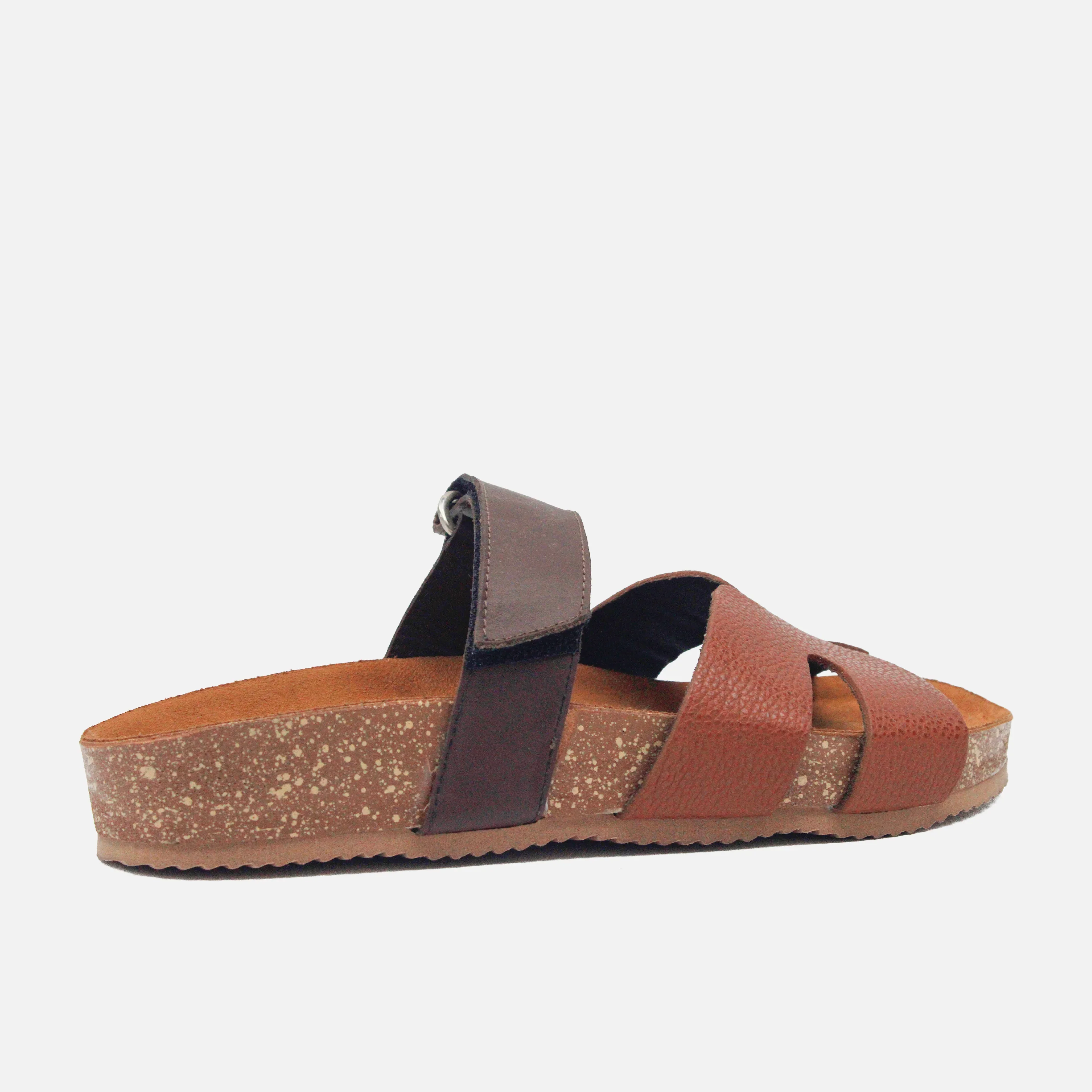 Sandalia plana miranda de cuero para mujer - Miel - Image 3