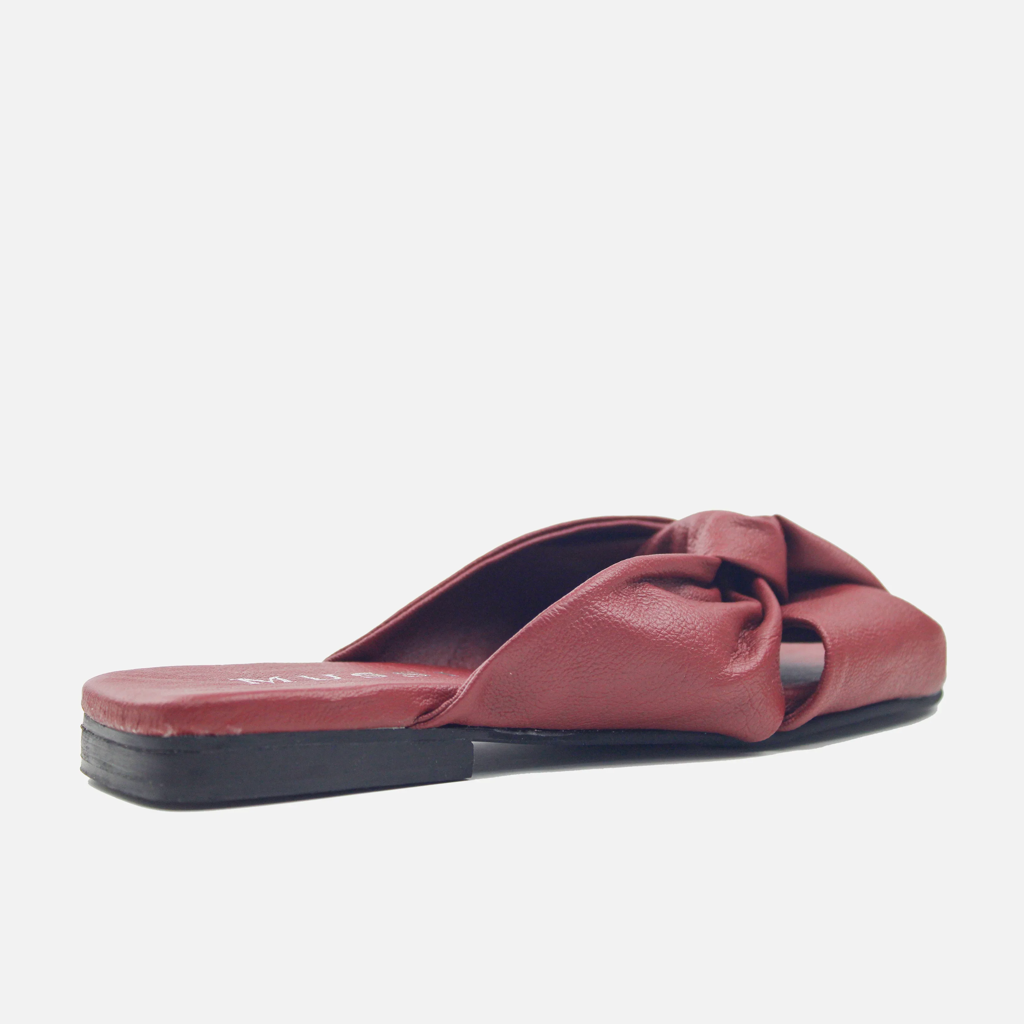 Sandalia plana zoe de sintético para mujer - Vino - Image 3
