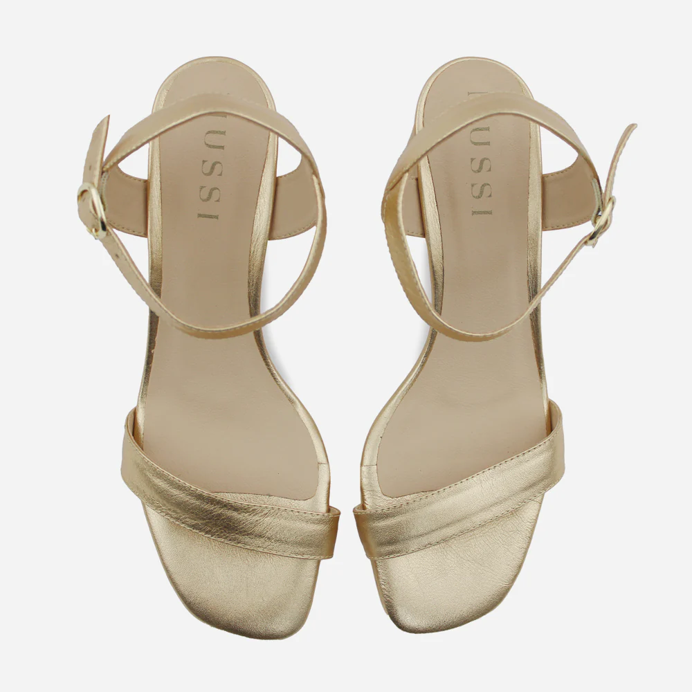 Sandalia tacon itaya de sintético para mujer - Oro - Image 4