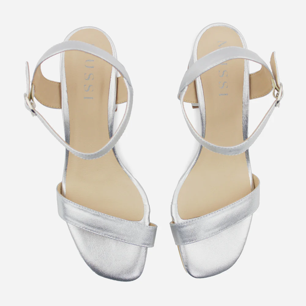 Sandalia tacon itaya de sintético para mujer - Plata - Image 4