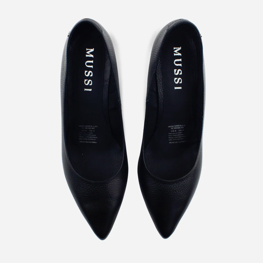 Tacones angelica de cuero para mujer - Negro - Image 4