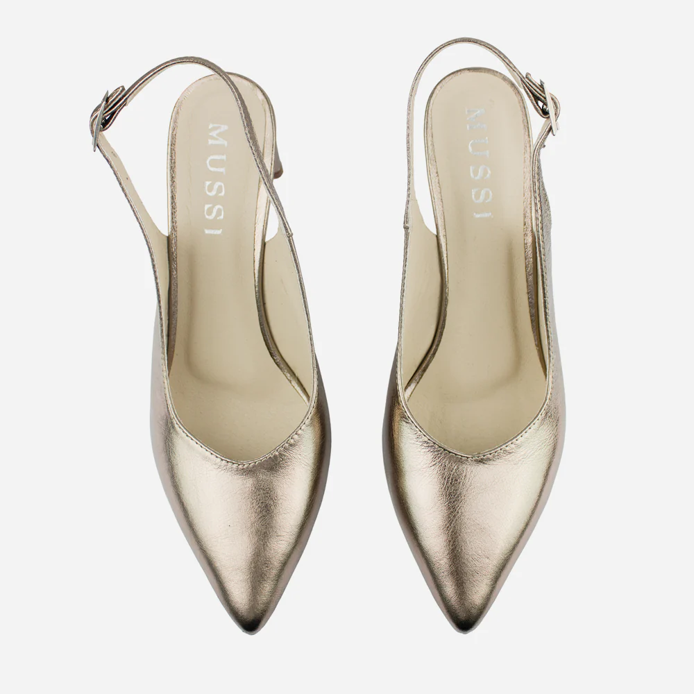 Tacones antilen de cuero para mujer - Bronce - Image 4