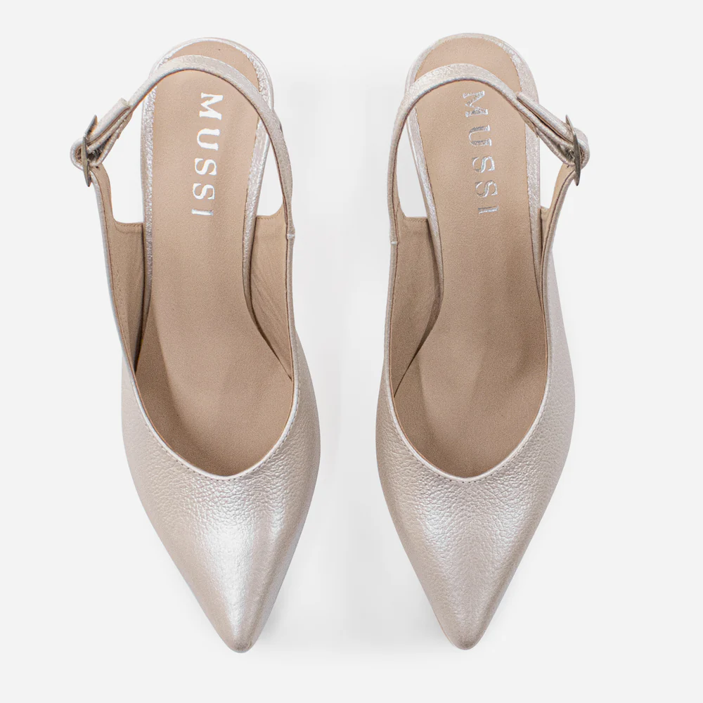 Tacones antilen de cuero para mujer - Champaña - Image 4