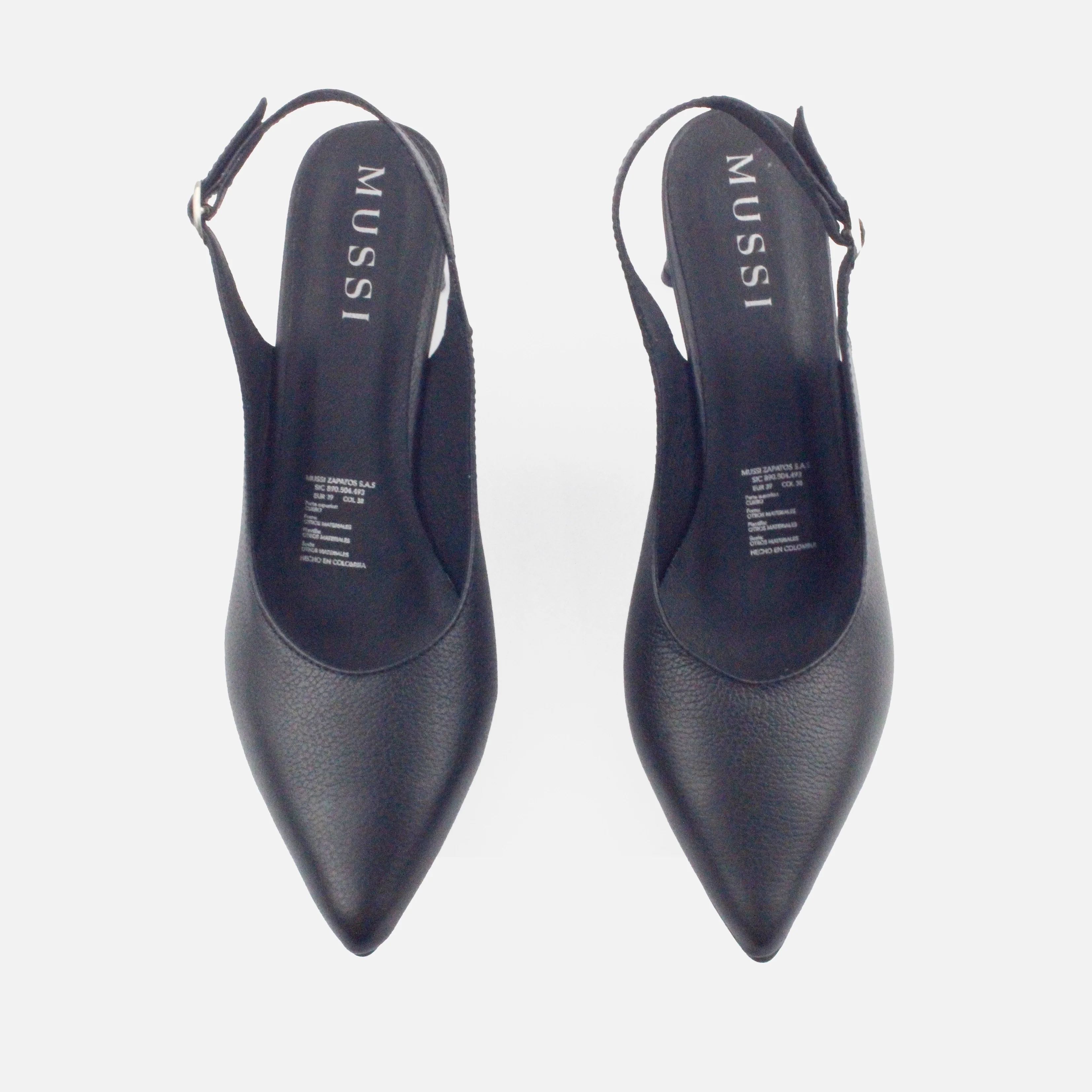 Tacones antilen de cuero para mujer - Negro - Image 4