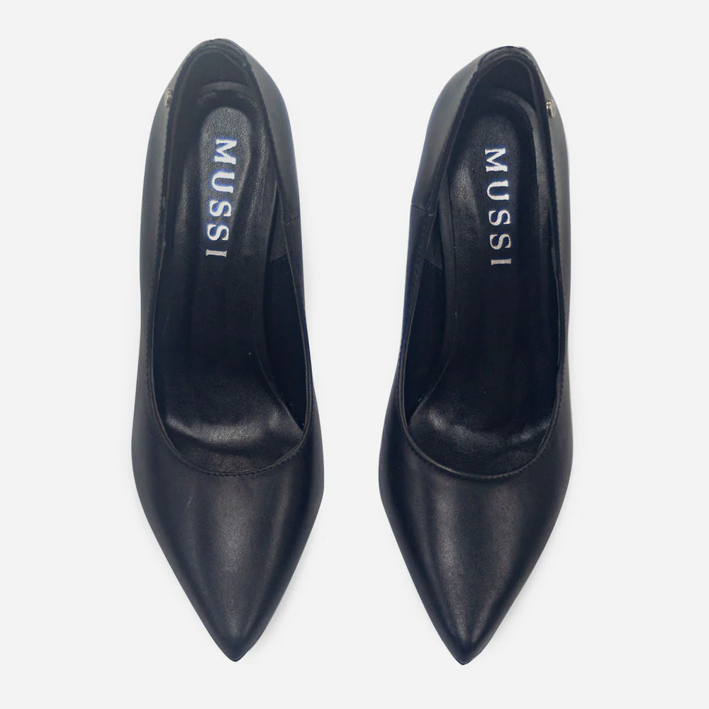 Tacones camil de cuero para mujer - Negro - Image 4