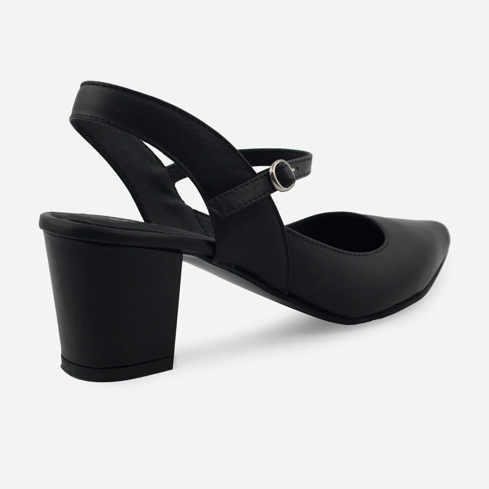 Tacones chelsea de cuero para mujer - Negro - Image 3