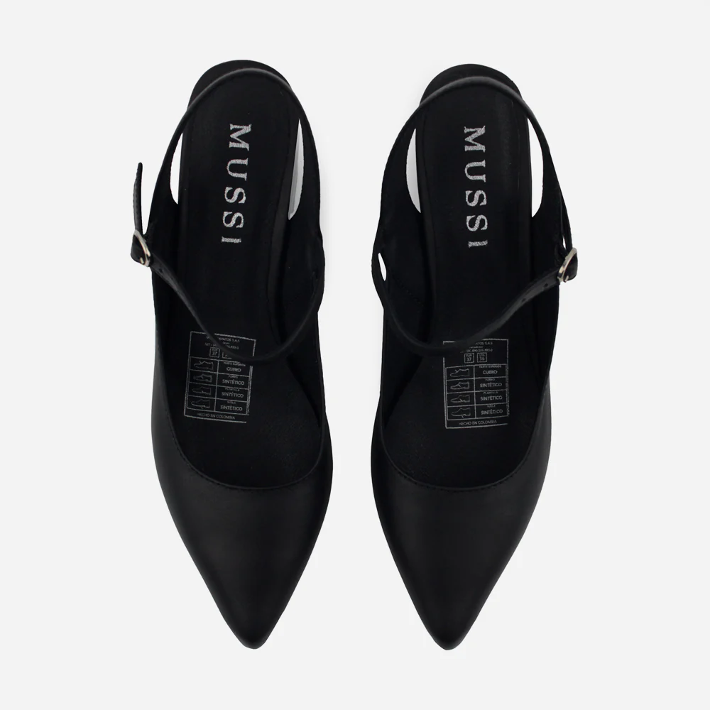 Tacones chelsea de cuero para mujer - Negro - Image 4