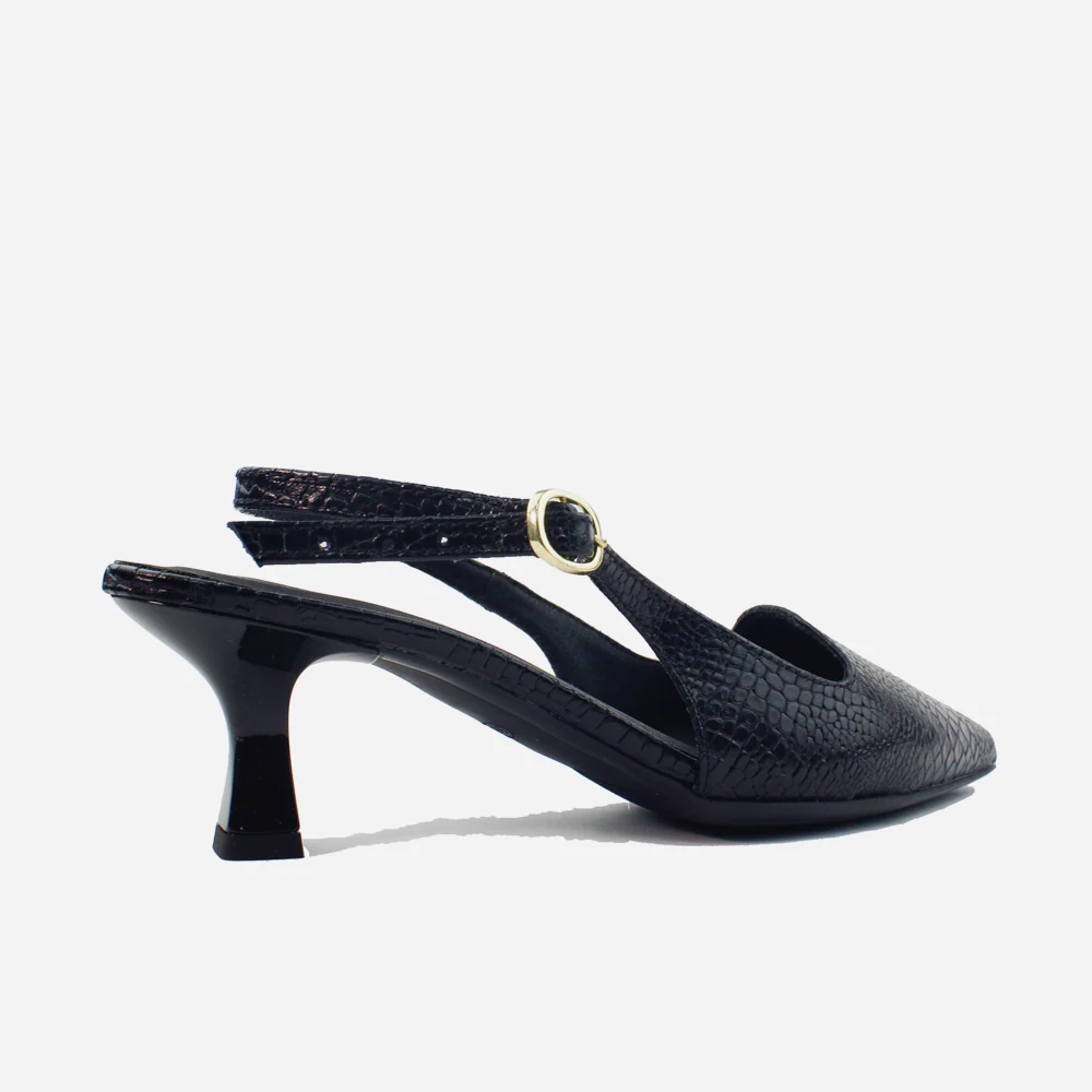 Tacones luzia de cuero para mujer - Negro - Image 3