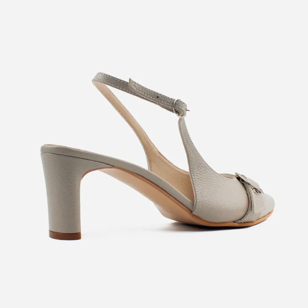 Tacones nube de cuero para mujer - Taupe - Image 3