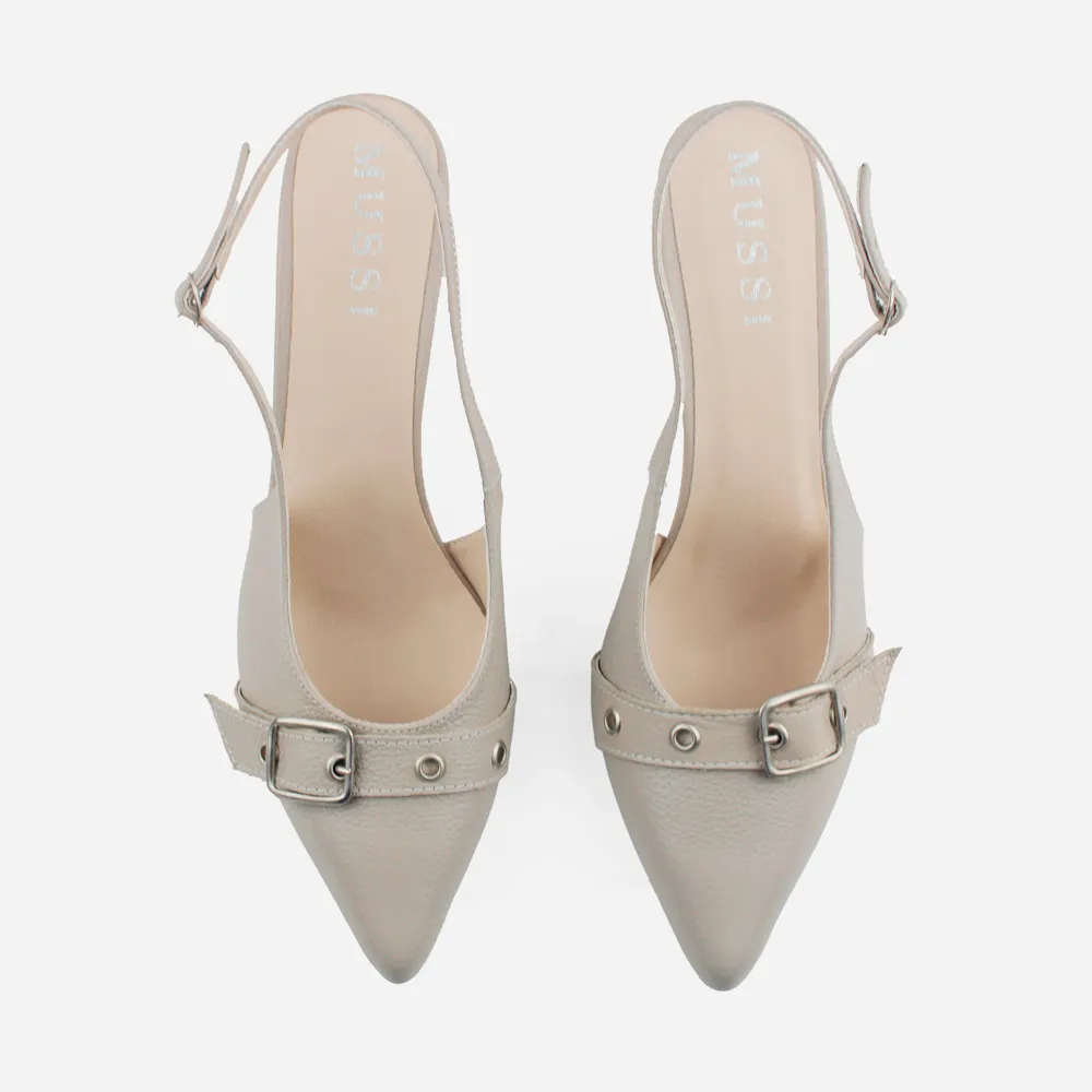 Tacones nube de cuero para mujer - Taupe - Image 4