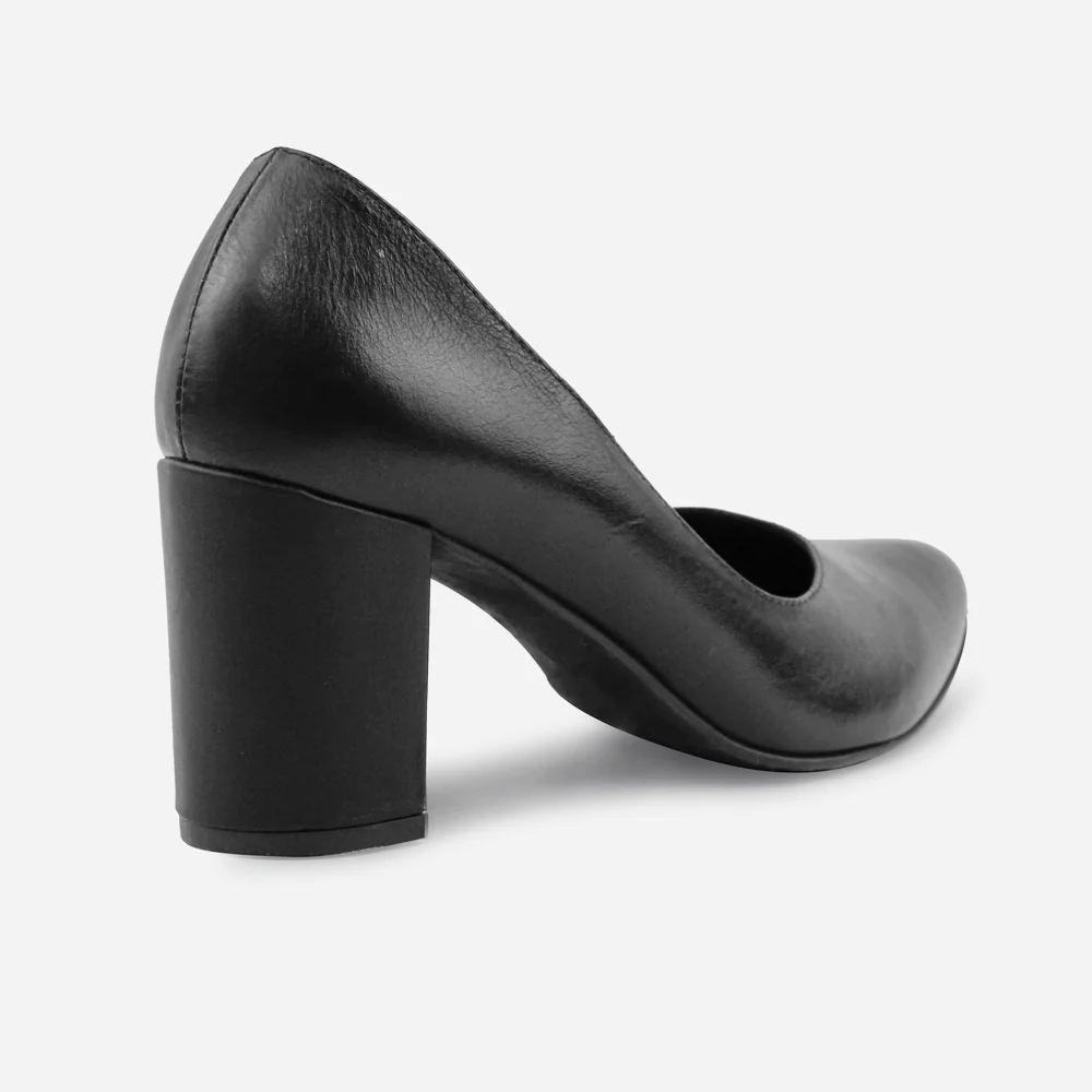 Tacones shiori de cuero para mujer - Negro - Image 3