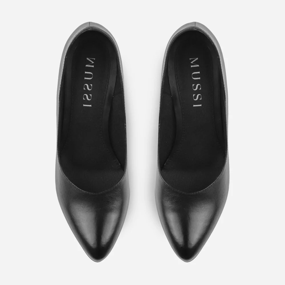 Tacones shiori de cuero para mujer - Negro - Image 4