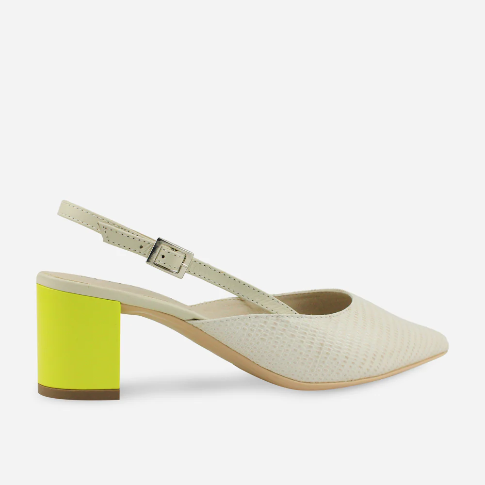 Tacones zahara de cuero para mujer - Hueso - Image 3