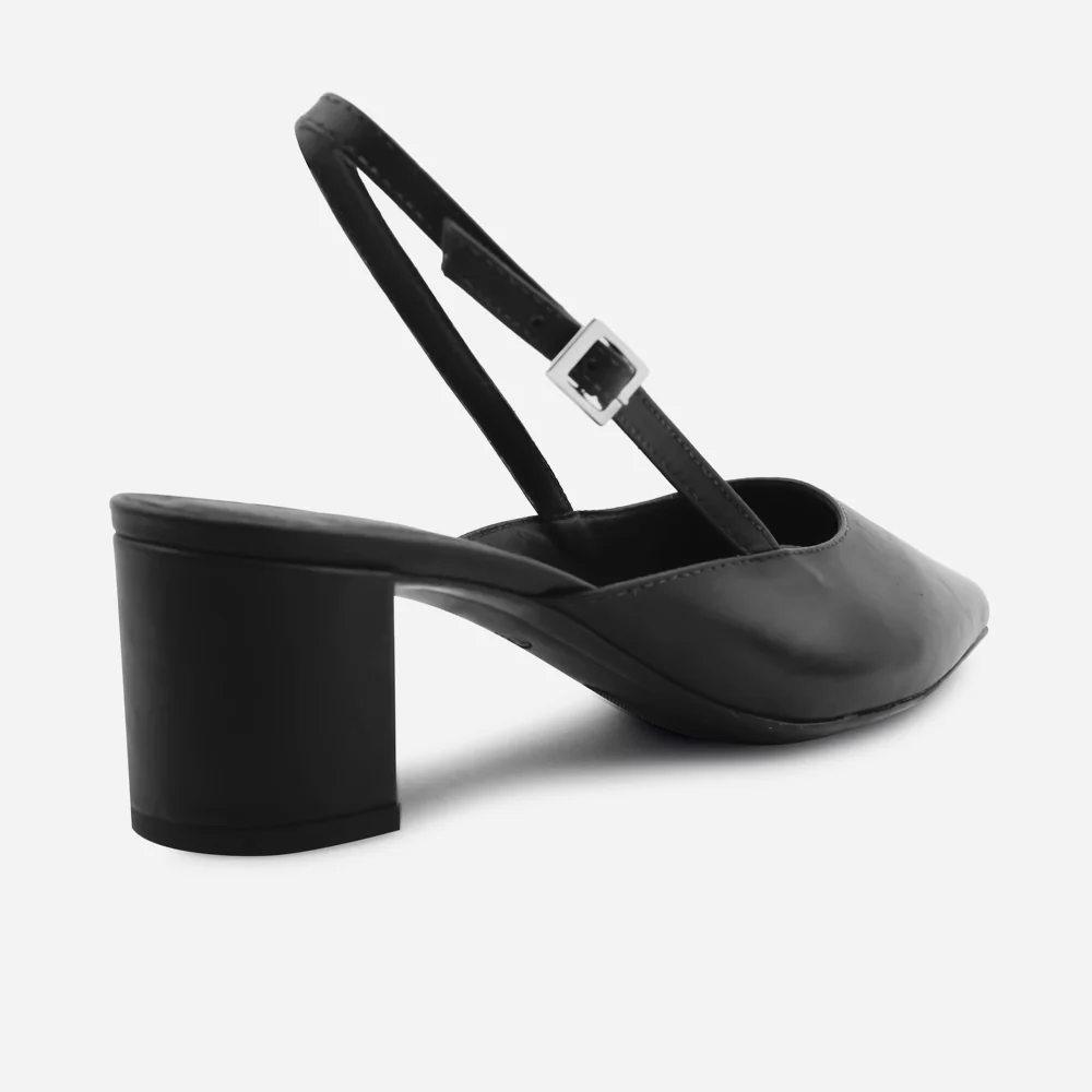 Tacones zahara de cuero para mujer - Negro - Image 3