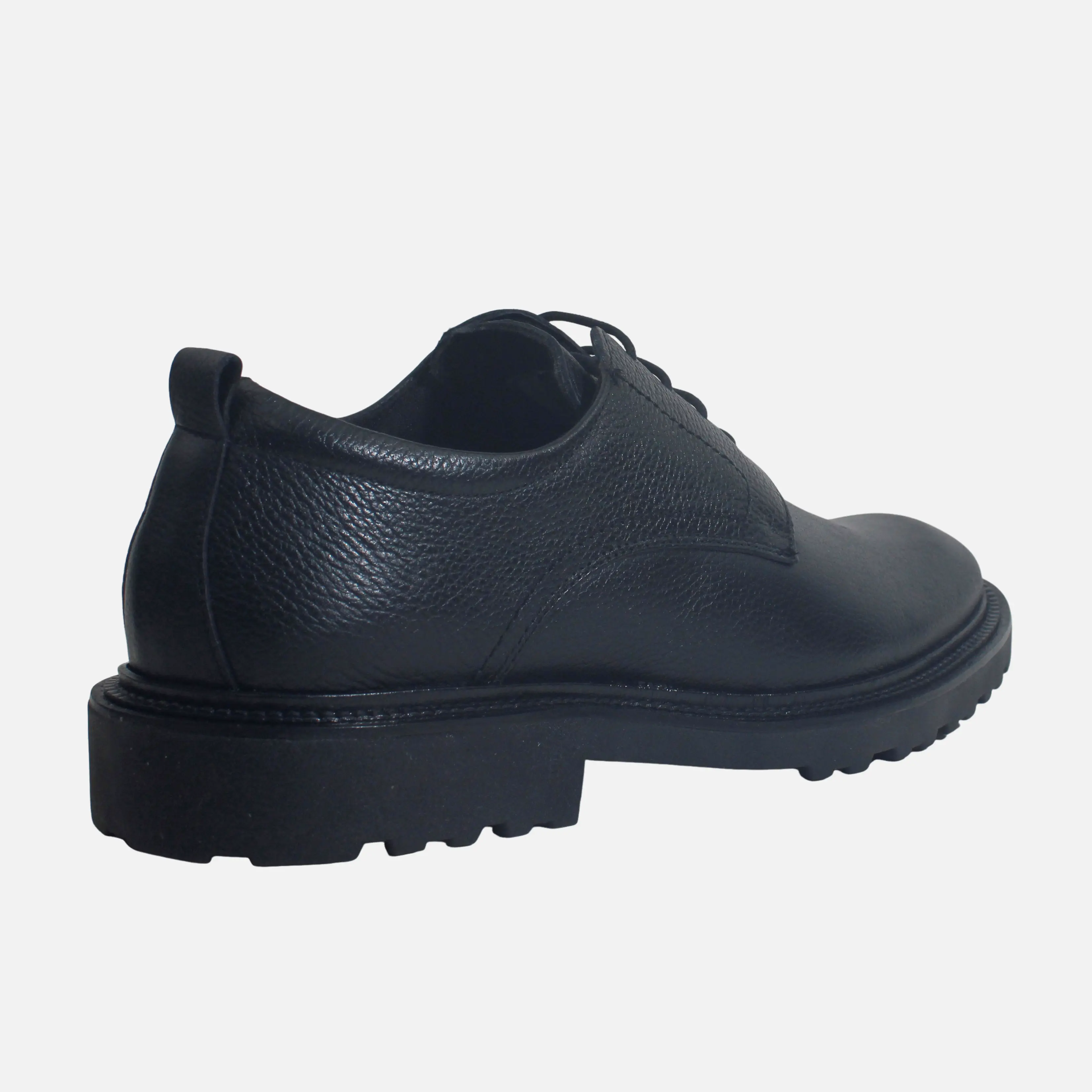 Tenis fabio de cuero para hombre - Negro - Image 3