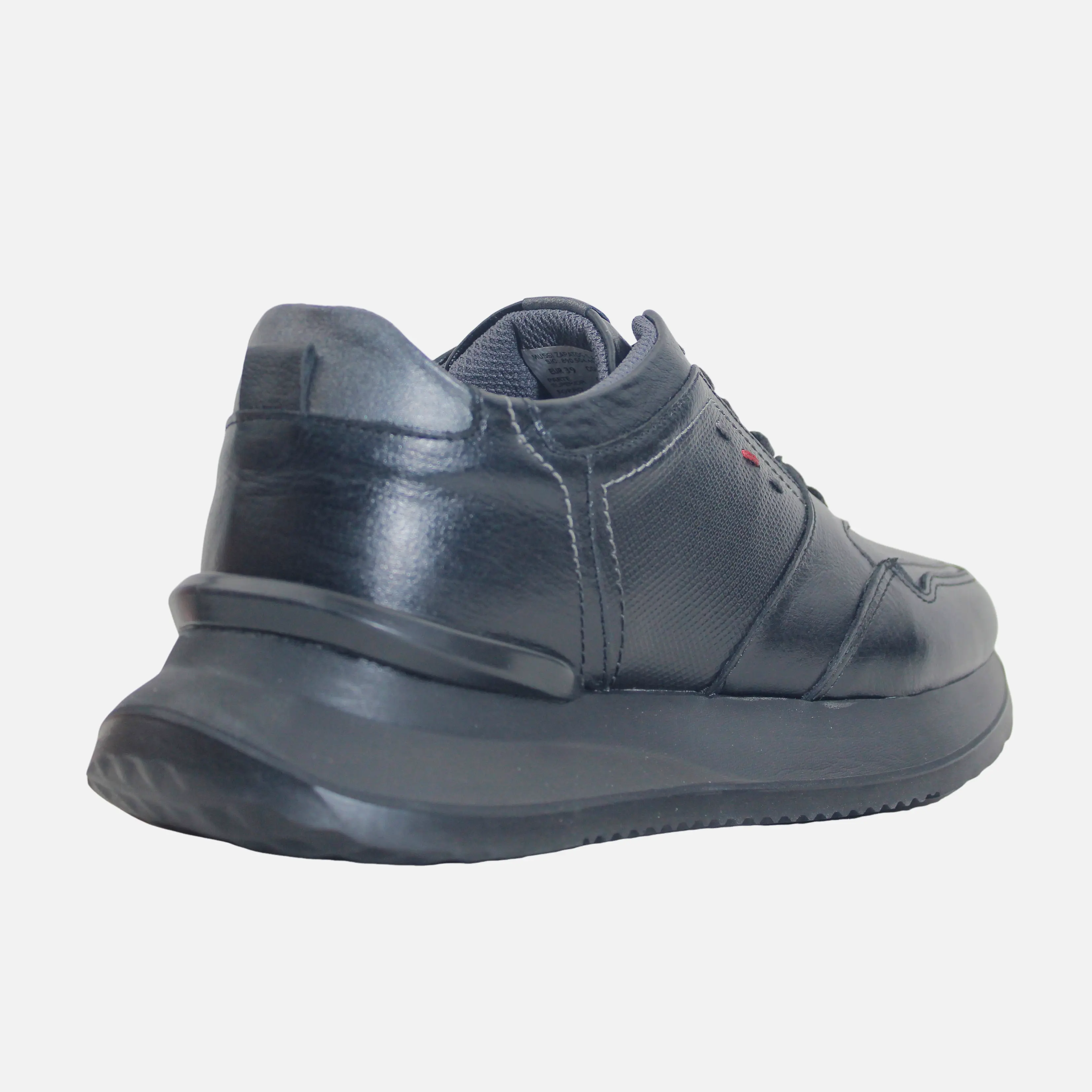 Tenis franco de cuero para hombre - Negro - Image 3