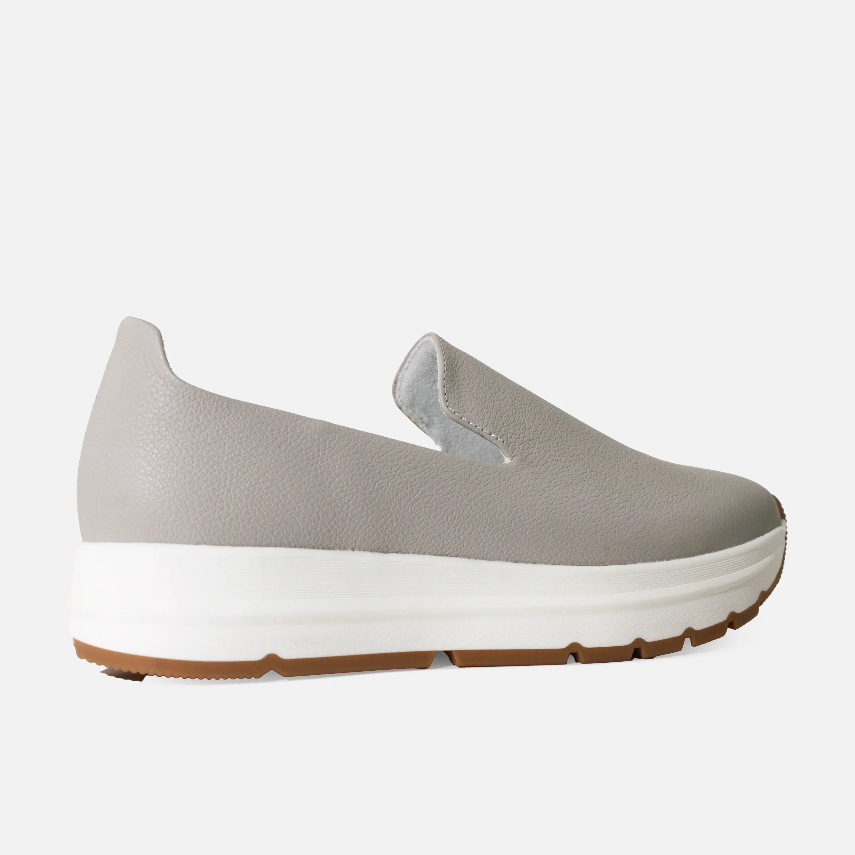 Tenis naira de cuero para mujer - Gris - Image 3