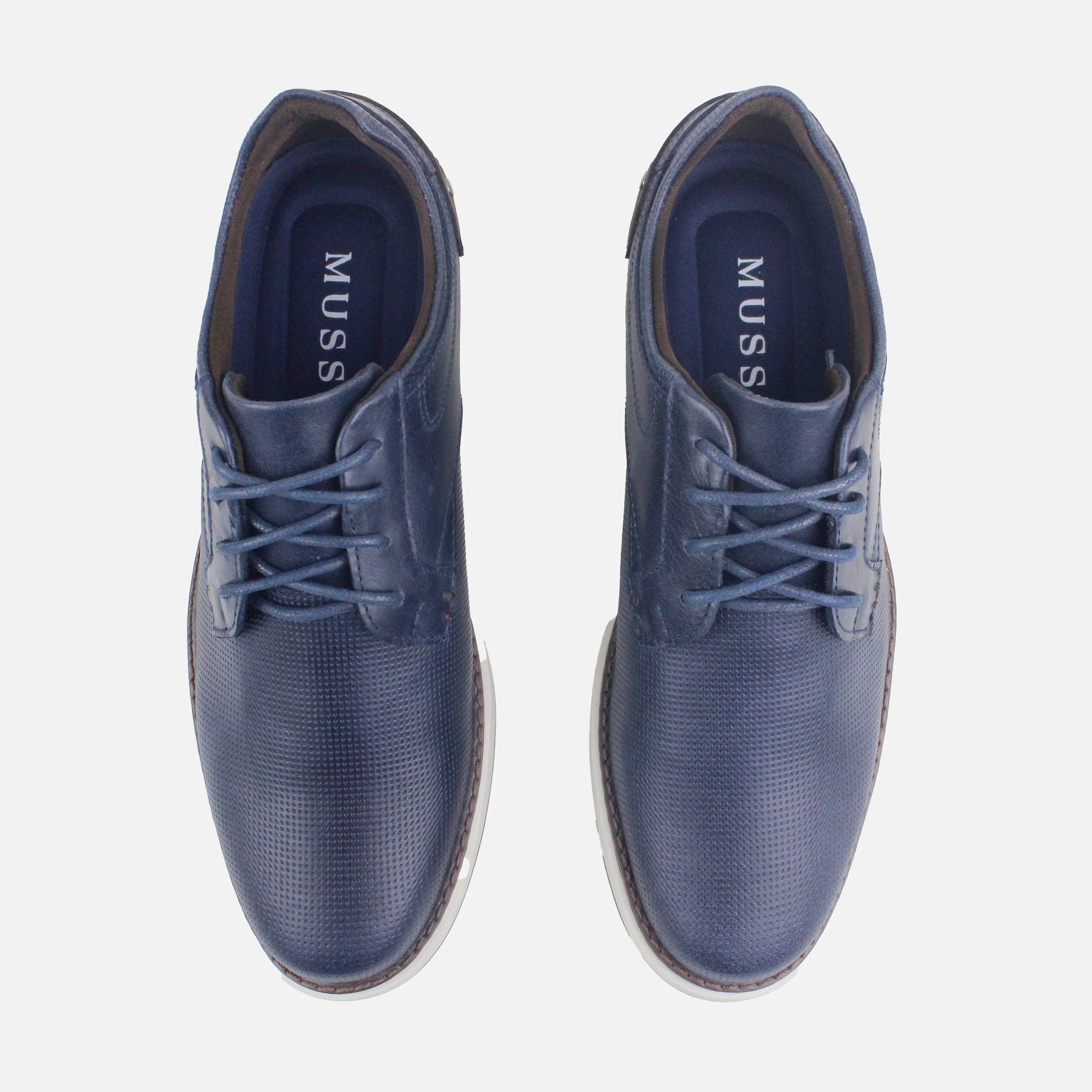 Tenis rahman de cuero para hombre - Azul - Image 4